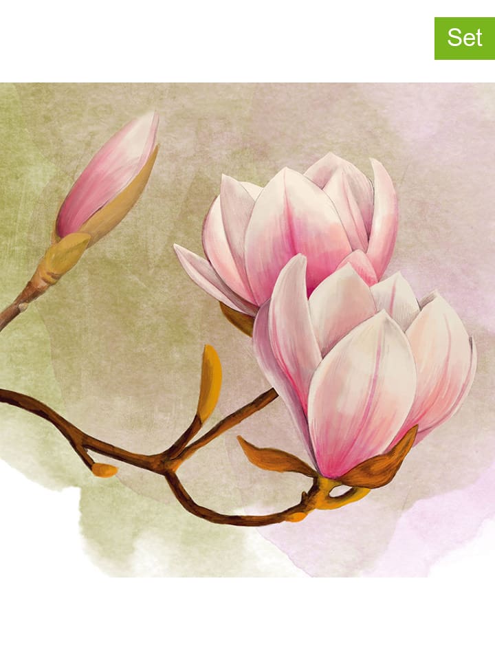 ppd Serwetki (40 szt.) "Maria" w kolorze jasnoróżowo-zielonym rozmiar: onesize