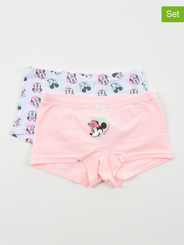 Disney Minnie Mouse Pełne majtki (2 pary) "Minnie" w kolorze biało-jasnoróżowym rozmiar: 110/116
