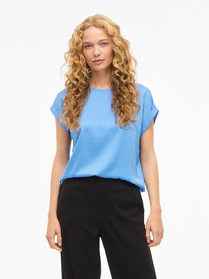 Vila Koszulka "Viellette" w kolorze błękitnym rozmiar: 38