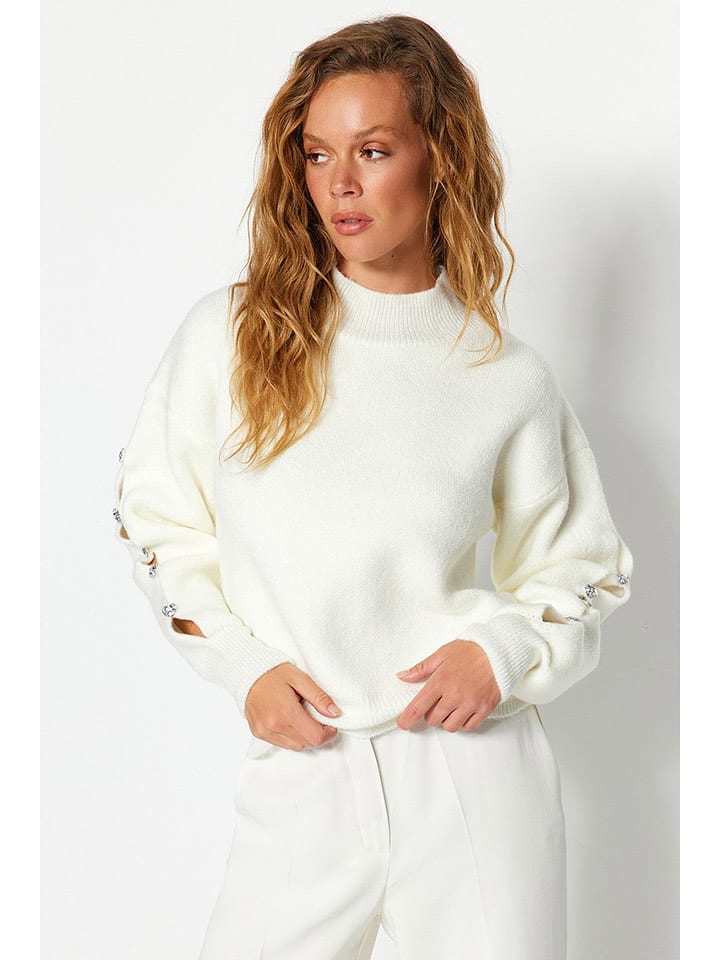 trendyol Sweter w kolorze kremowym rozmiar: S