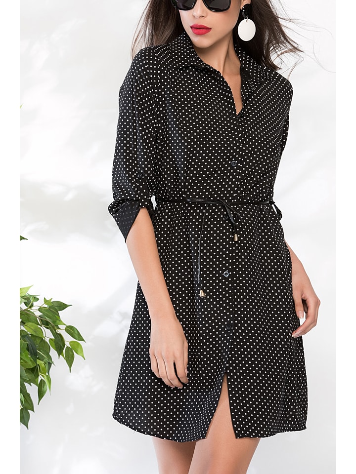 Milan Kiss Sukienka w kolorze biało-czarnym rozmiar: L