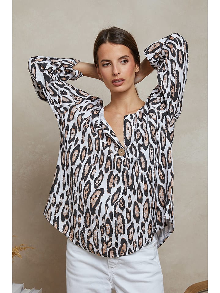 Plume Bluzka "Chaline" w kolorze biało-czarnym rozmiar: S