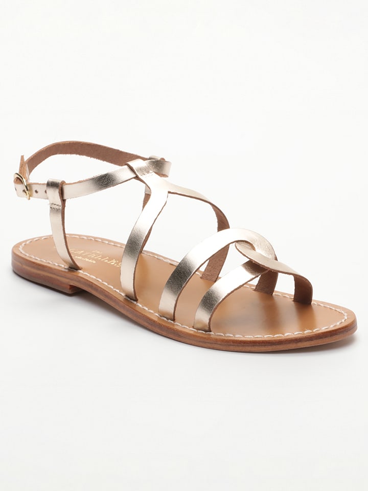 Les BAGATELLES Skórzane sandały "Grace" w kolorze złotym rozmiar: 40