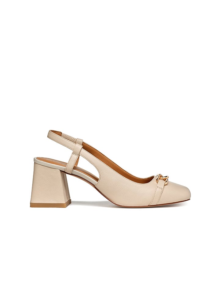 Geox Skórzane czółenka "Coronilla" w kolorze beżowym rozmiar: 41