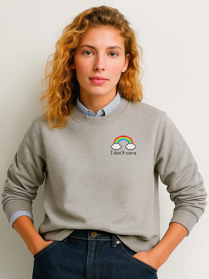 WOOOP Bluza "Dont care" w kolorze szarym rozmiar: M