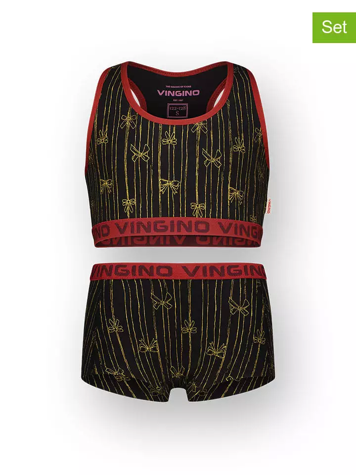 Vingino 2-częściowy zestaw bielizny w kolorze czarno-żółtym rozmiar: 98/104