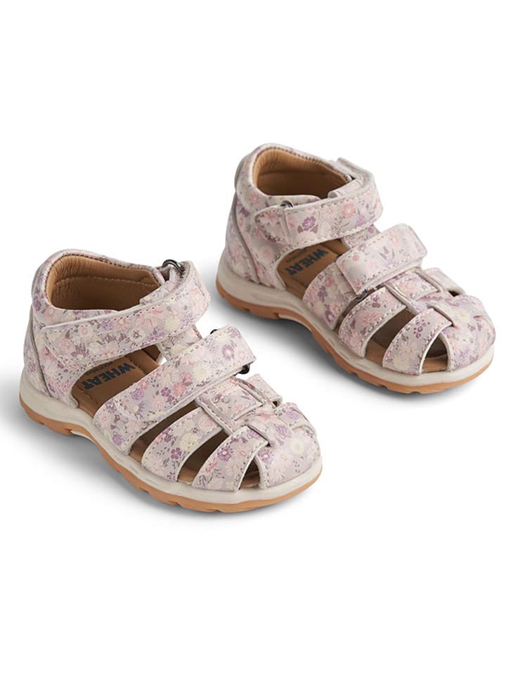 Wheat Skórzane półsandały w kolorze fioletowo-kremowym rozmiar: 32