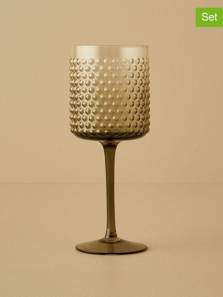 BELLA MAISON Kieliszki (6 szt.) w kolorze zielonym - 400 ml rozmiar: onesize