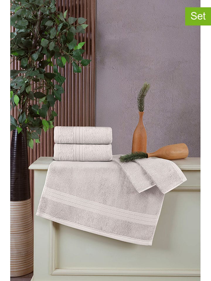 Colourful Cotton Ręczniki kąpielowe (2 szt.) w kolorze beżowym rozmiar: 75x150 cm