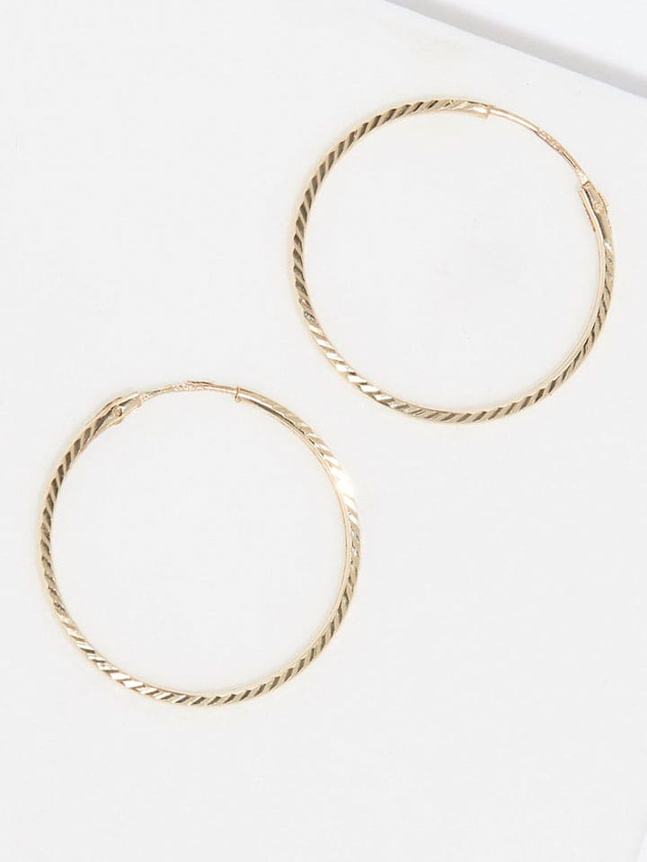 OR ÉCLAT Złote kolczyki-kreole "Créoles twistées" rozmiar: onesize