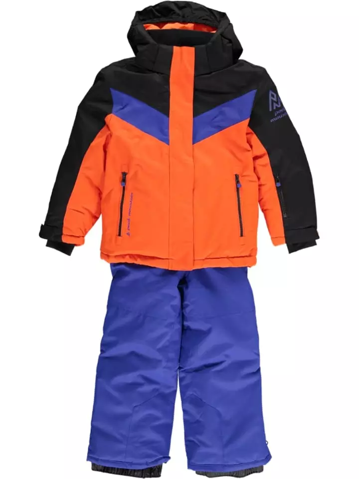Peak Mountain 2-częściowy zestaw narciarski w kolorze niebiesko-pomarańczowym rozmiar: 116