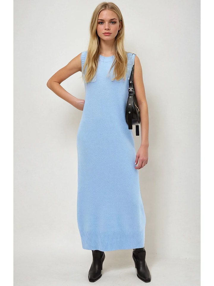 Monki Sukienka dzianinowa w kolorze błękitnym rozmiar: XXL