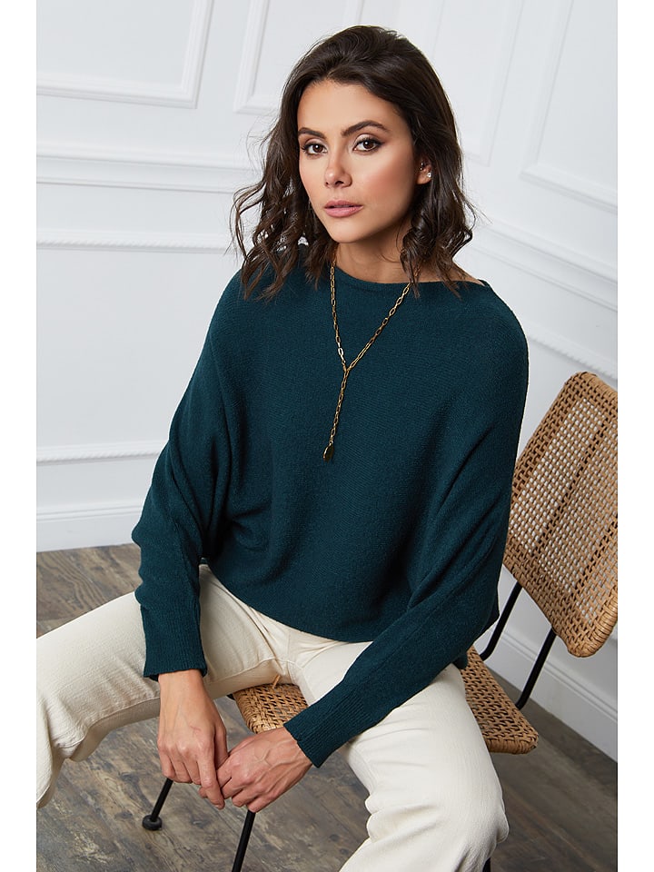 Joséfine Sweter "Dragor" w kolorze ciemnozielonym rozmiar: M