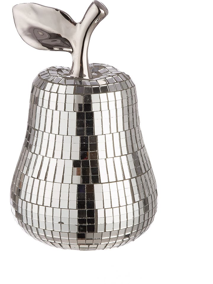 GILDE Dekoracja "Disco Pear" w kolorze srebrnym - wys. 16 cm rozmiar: onesize