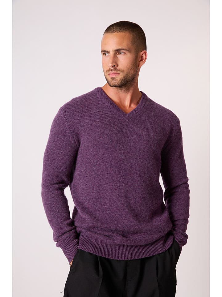 Perfect Cashmere Kaszmirowy sweter "Enzo" w kolorze fioletowym rozmiar: L