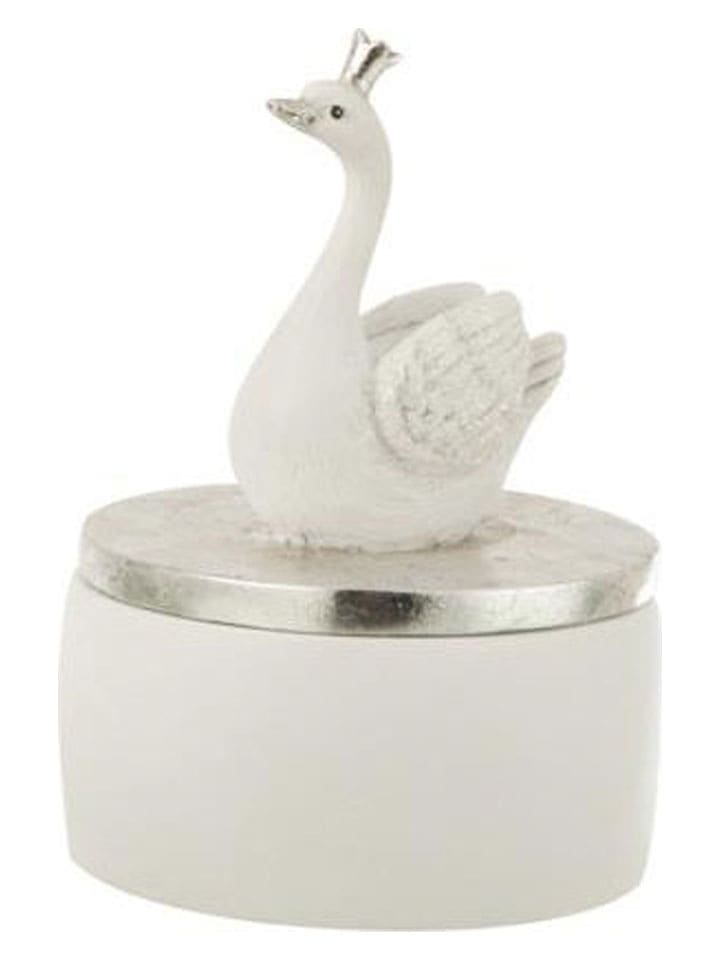 J Line Pojemnik w kolorze srebrno-białym - wys. 12 x Ø 8 cm rozmiar: onesize