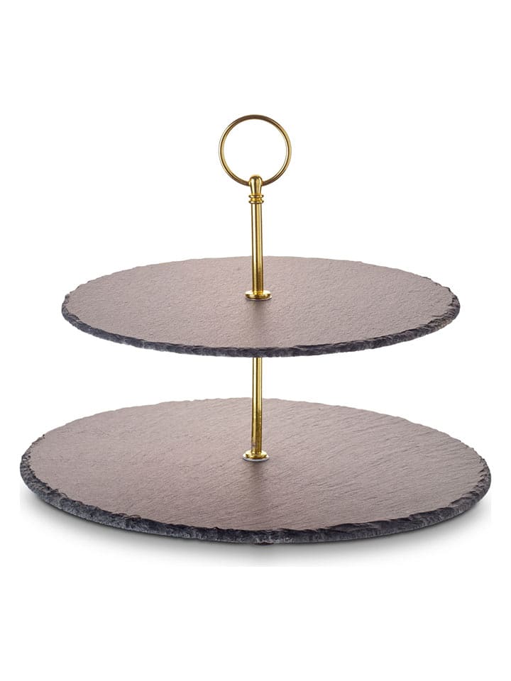 Echtwerk Etażerka w kolorze złoto-czarnym - wys. 40 x Ø 30 cm rozmiar: onesize