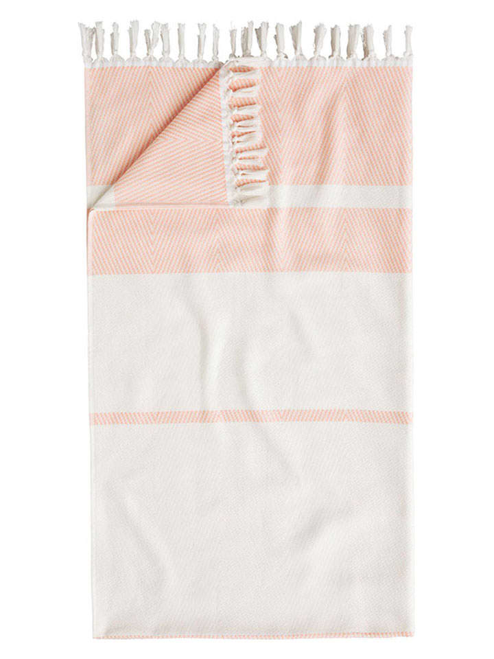 Egeria Ręcznik "Pestemal" w kolorze kremowo-jasnoróżowym do sauny rozmiar: 100x180 cm