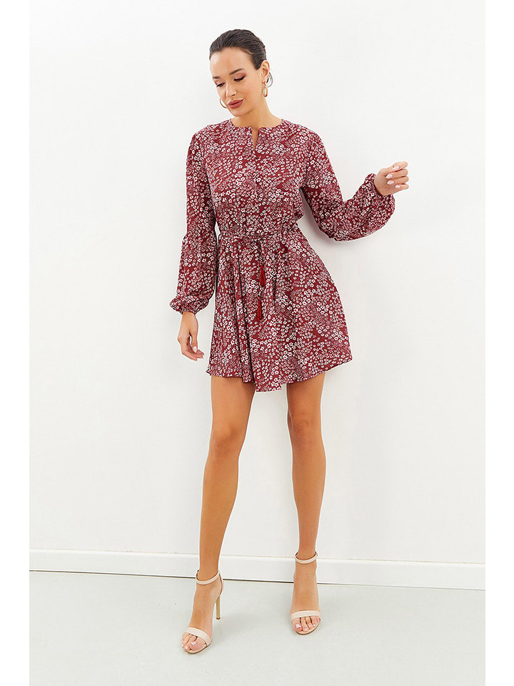 Milan Kiss Sukienka w kolorze czerwono-białym ze wzorem rozmiar: S