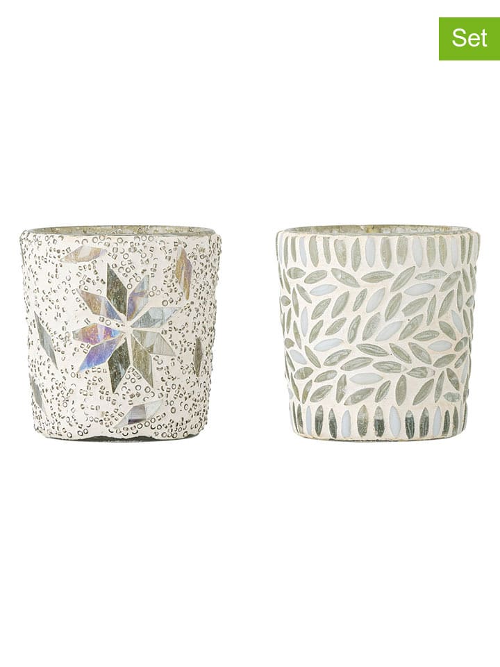 Bloomingville Świeczniki (2 szt.) "Myr Votive" w kolorze białym - wys. 7,5 x Ø 6,5 cm rozmiar: onesize