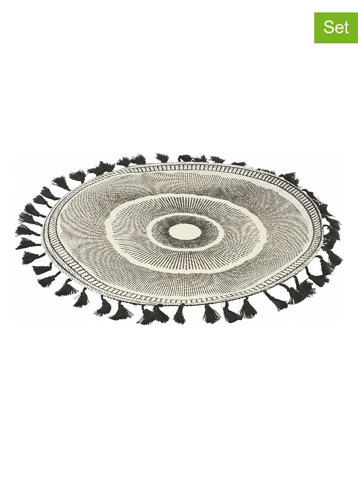 Villa d´Este Podkładki stołowe (6 szt.) w kolorze czarnym - Ø 38 cm rozmiar: onesize