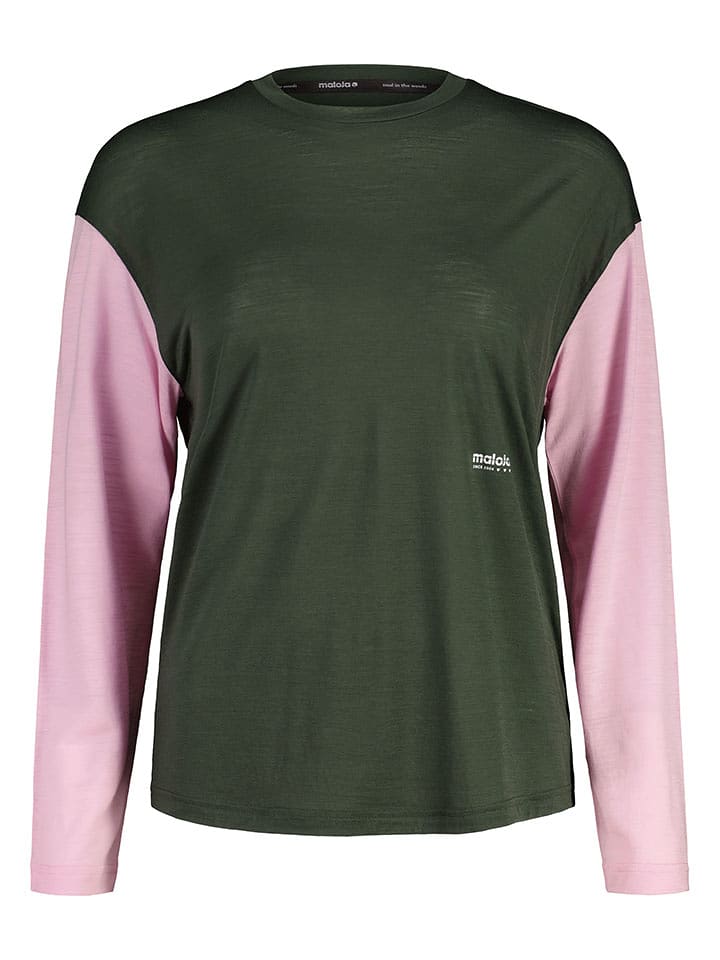 Maloja Koszulka funkcyjna "WiestalM." w kolorze oliwkowo-jasnoróżowym rozmiar: M