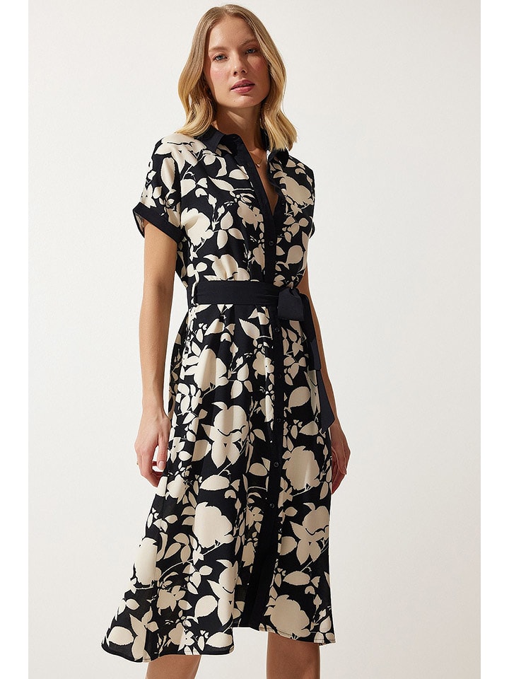 Happiness Istanbul Sukienka w kolorze czarno-kremowym rozmiar: 36