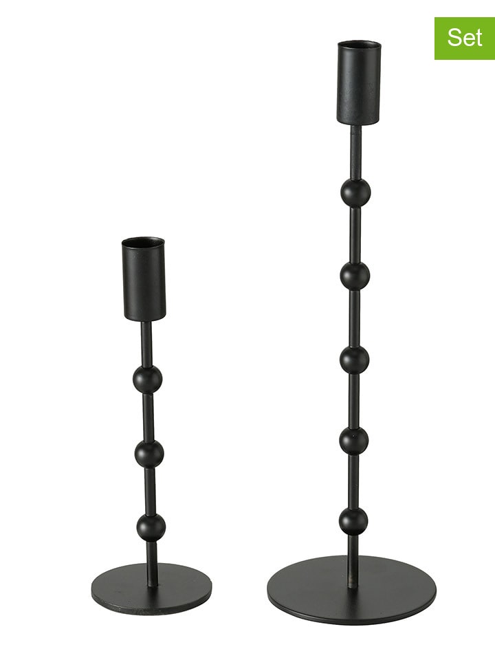 Boltze Świeczniki (2 szt.) "Kimberly" w kolorze czarnym rozmiar: onesize
