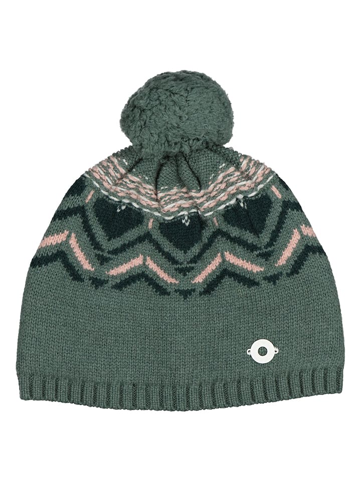 KARI TRAA Czapka w kolorze zielono-beżowym rozmiar: onesize