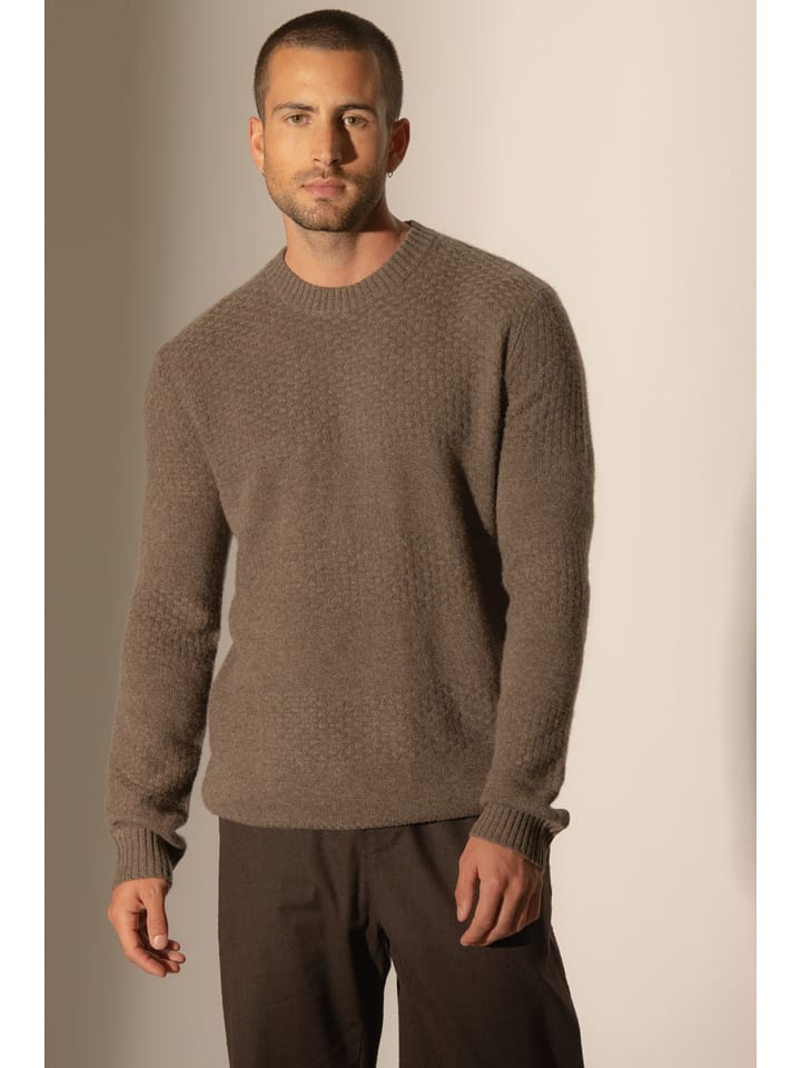 Perfect Cashmere Kaszmirowy sweter "Aidan" w kolorze jasnobrązowym rozmiar: L