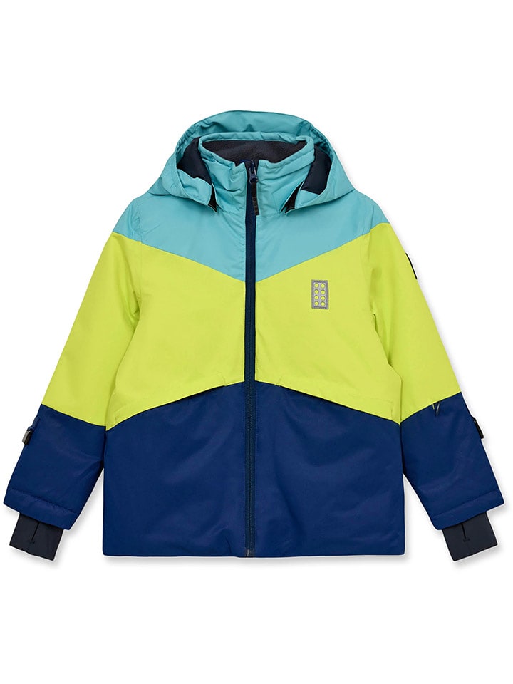 LEGO Kurtka narciarska "Jested 708" w kolorze turkusowo-jasnozielono-niebieskim rozmiar: 146