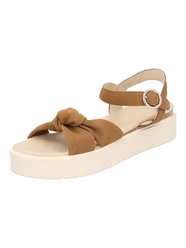 Gerry Weber Skórzane sandały w kolorze jasnobrązowym rozmiar: 38