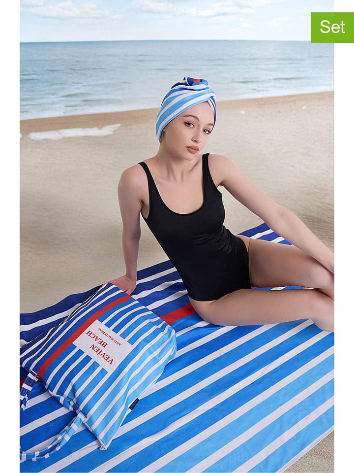 Samimi 3-częściowy zestaw plażowy w kolorze niebieskim rozmiar: onesize