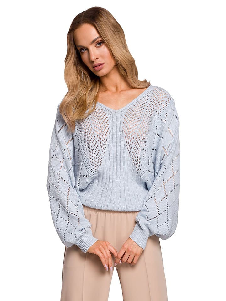 made of emotion Sweter w kolorze błękitnym rozmiar: onesize