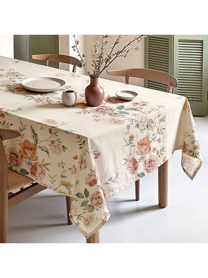 Mint Rugs Obrus "Natural Ankara" w kolorze kremowo-jasnoróżowo-zielonym rozmiar: 155x200 cm