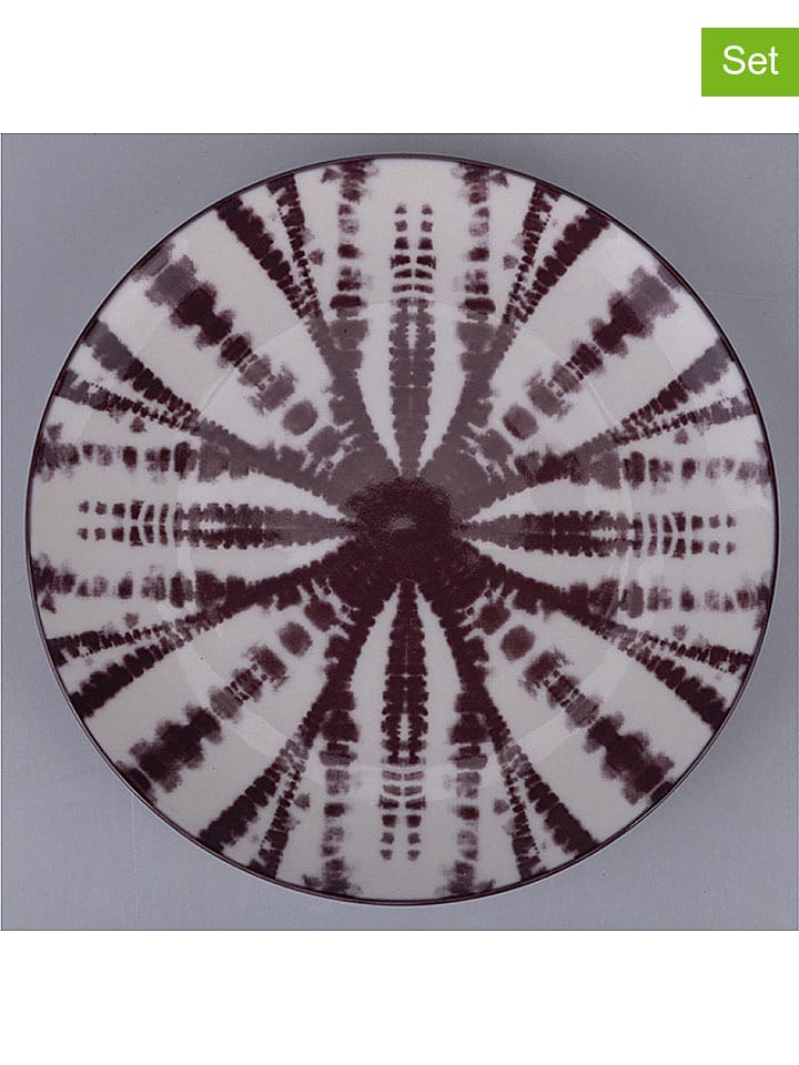 Villa d´Este Talerze (6 szt.) w kolorze biało-fioletowym na owoce - Ø 19 cm rozmiar: onesize