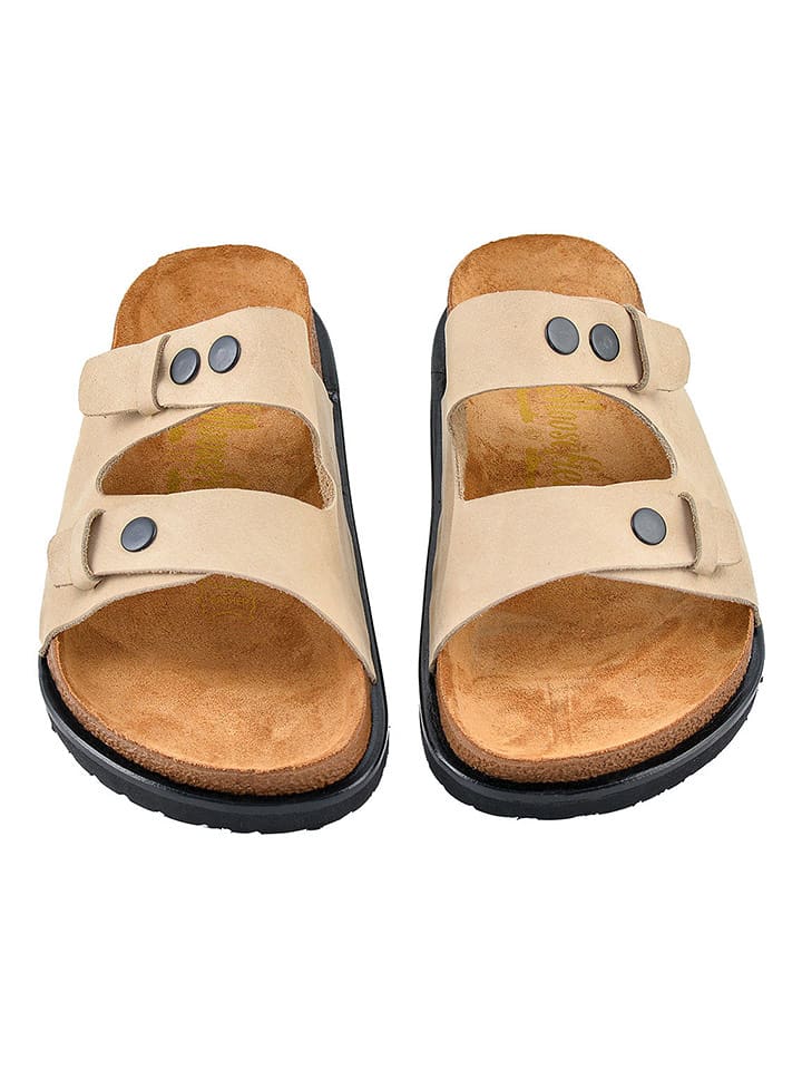 Moosefield Skórzane klapki w kolorze beżowym rozmiar: 39