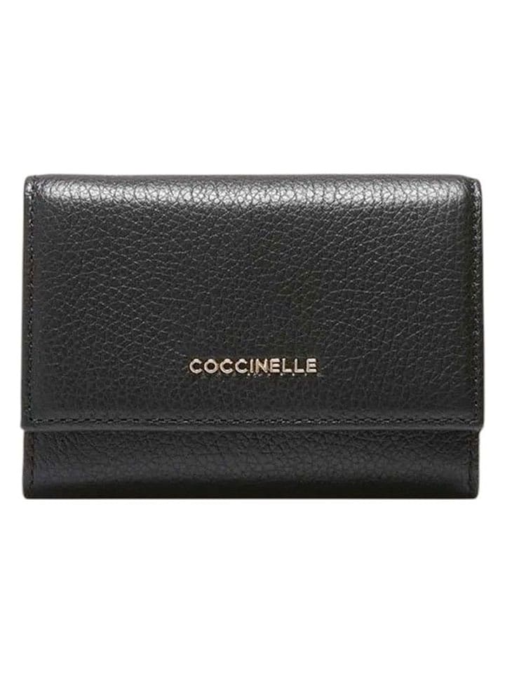 COCCINELLE Skórzany portfel w kolorze czarnym - 12 x 9 x 3 cm rozmiar: onesize