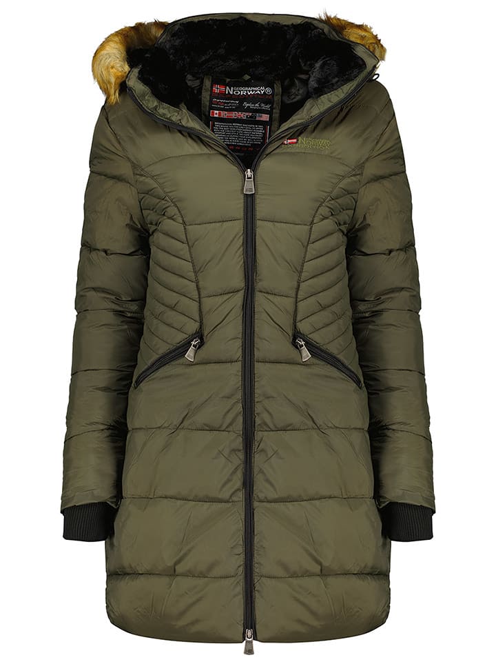 Geographical Norway Płaszcz zimowy "Abeille" w kolorze khaki rozmiar: S