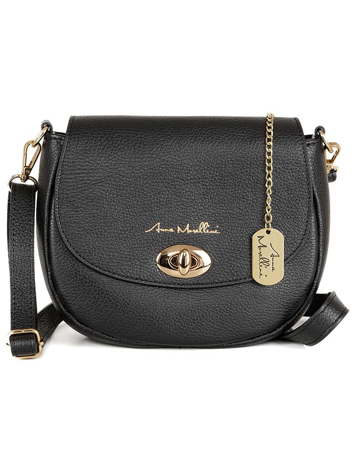 Anna Morellini Skórzana torebka "Iseppa" w kolorze czarnym - 24 x 21 x 9 cm rozmiar: onesize