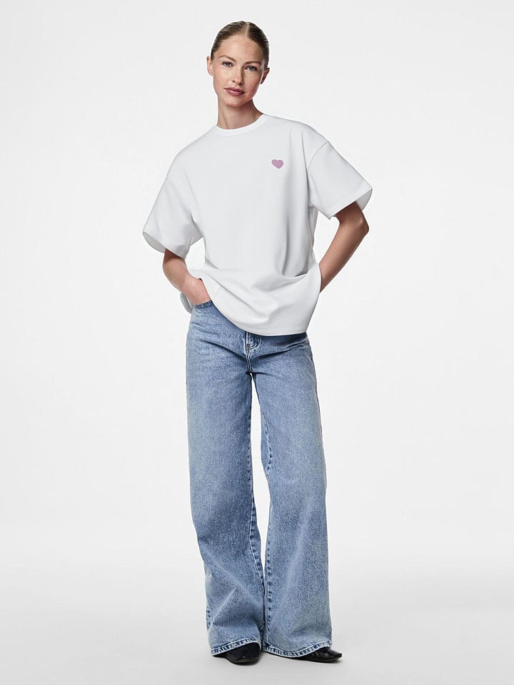 Pieces Koszulka w kolorze białym rozmiar: M