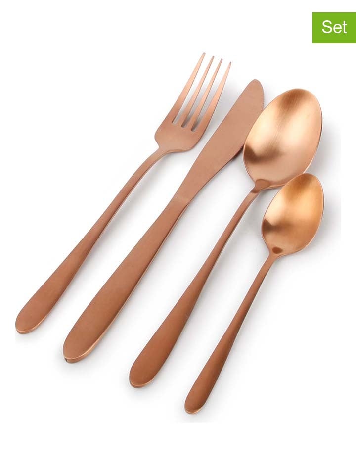 Salt and Pepper 24-częściowy zestaw sztućców "Slim" w kolorze różowozłotym rozmiar: onesize