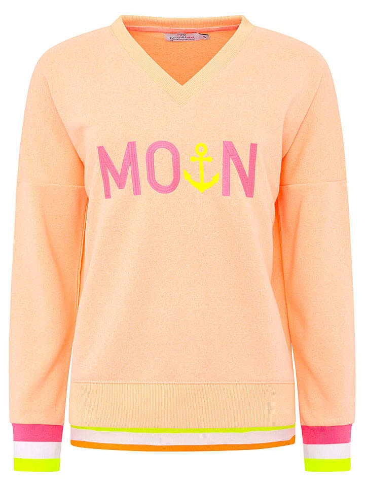 Zwillingsherz Bluza "MoinZH" w kolorze różowo-brzoskwiniowym rozmiar: XL