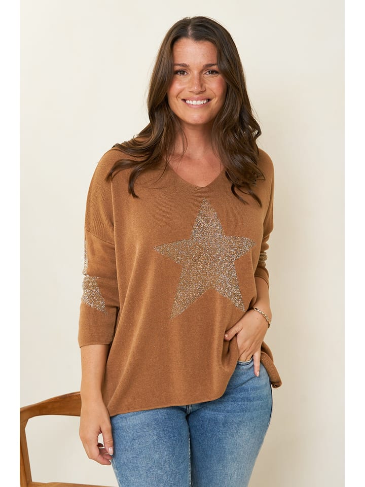 Curvy Lady Sweter w kolorze jasnobrązowym rozmiar: 48/50