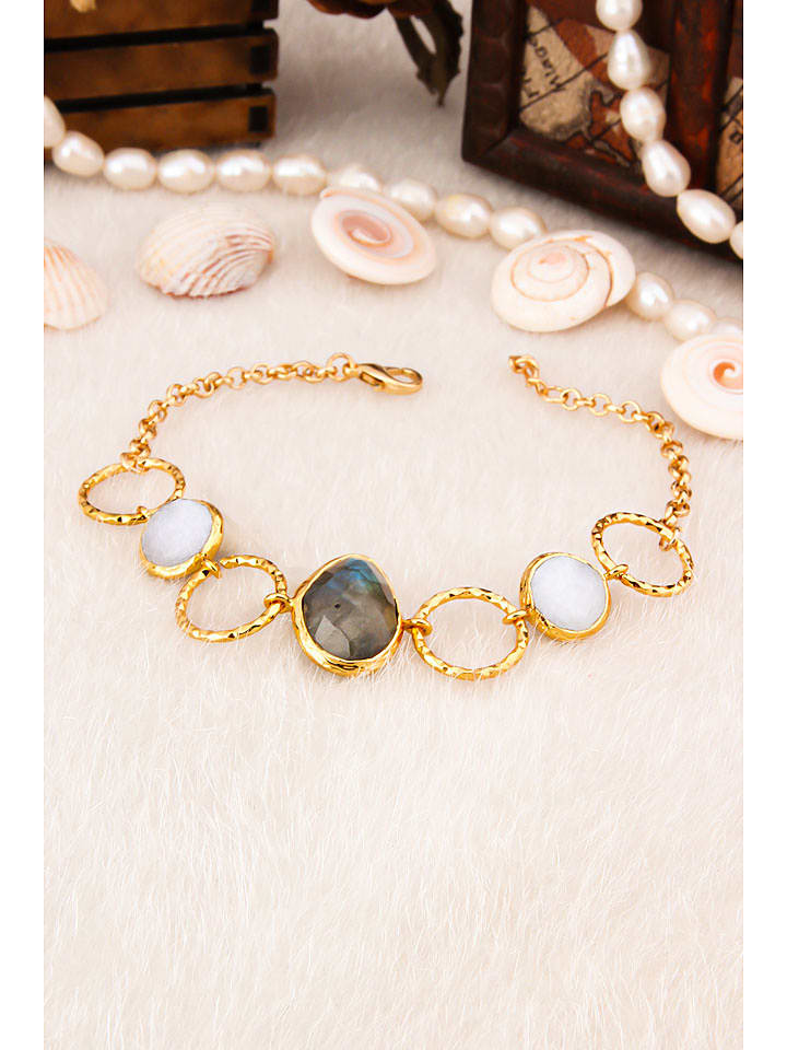 L'Atelier de Gaia Pozłacana bransoletka z tygrysim okiem rozmiar: onesize