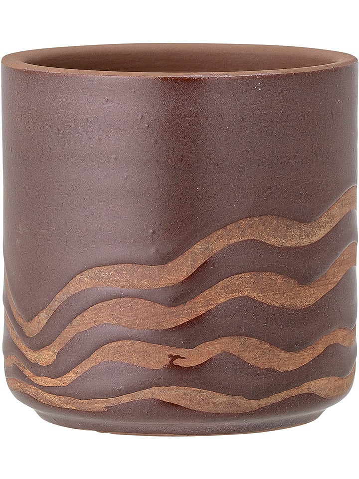 Bloomingville Doniczka "Haakon" w kolorze brązowym - wys. 12 x Ø 12 cm rozmiar: onesize
