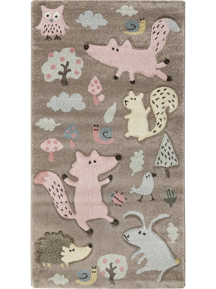 Sigikid Dywan "Forest" w kolorze szarobrązowo-jasnoróżowym rozmiar: 133x200 cm