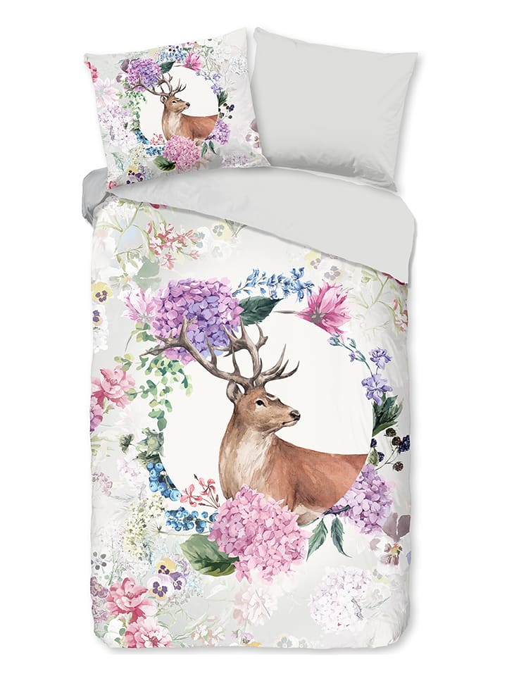 Good Morning Komplet pościeli flanelowej "Vedet" w kolorze szarym rozmiar: 200x220 cm