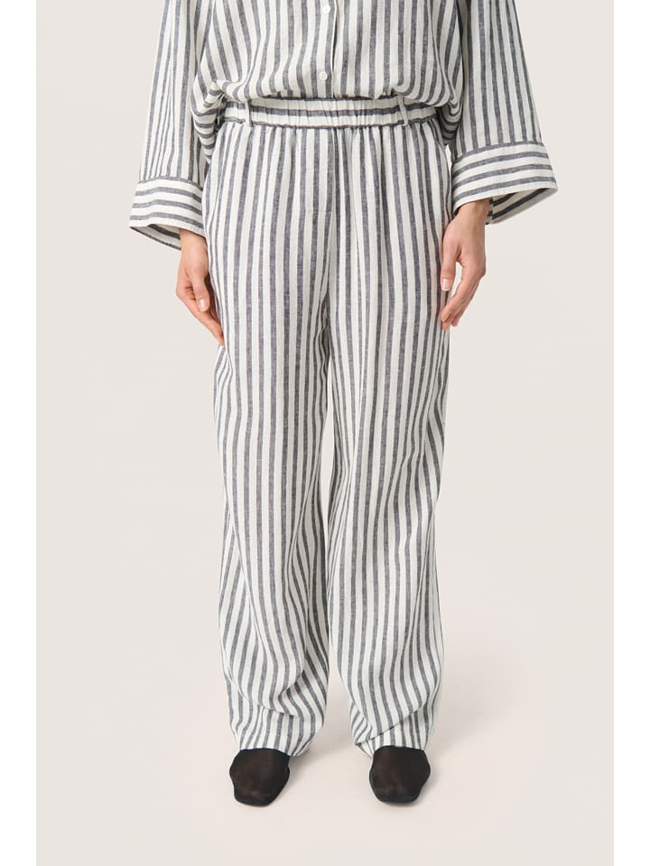 SAINT TROPEZ Spodnie "Giselle" w kolorze antracytowo-białym rozmiar: XS