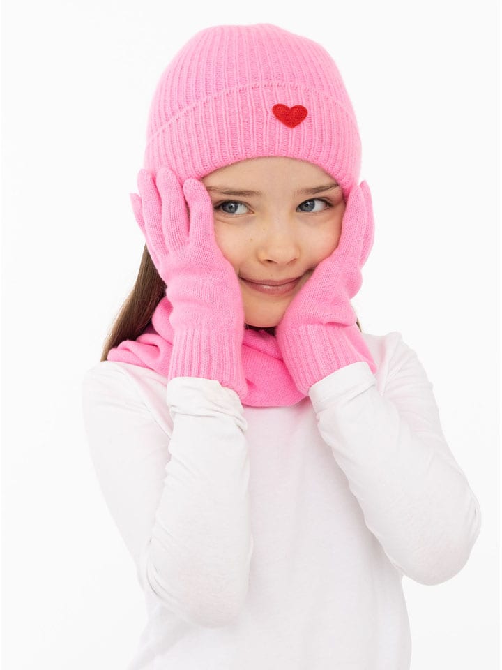 Zwillingsherz Kaszmirowa czapka beanie "Heart" w kolorze różowym rozmiar: onesize